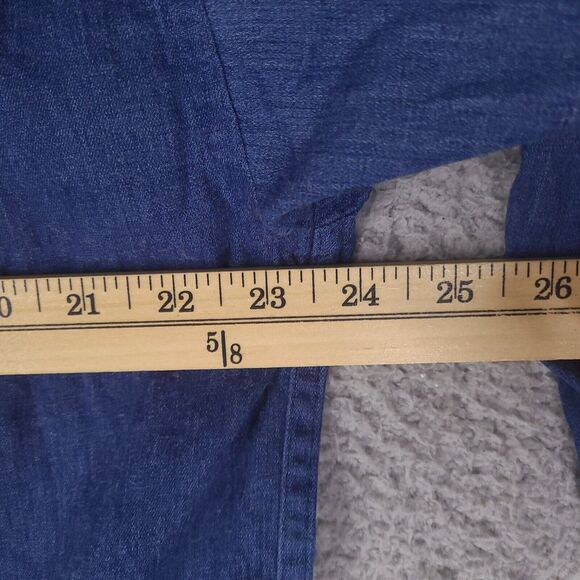 TGI Friday's Shirt‎ Mens XL 16 - 32/33 Blue Chambray Button Down Long Sleeve - Picture 10 of 14